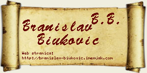 Branislav Biuković vizit kartica